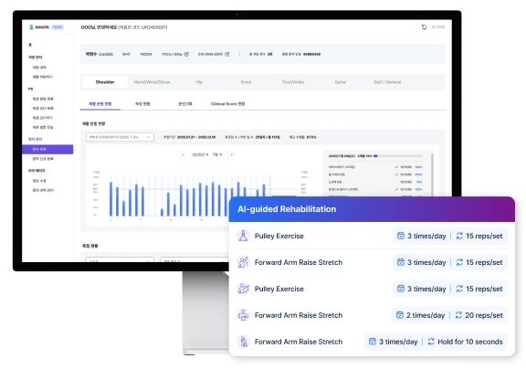 ANAPA Hub — clinician portal with AI-guided rehabilitation prescription